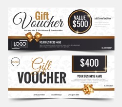 Gift Voucher Template, gift voucher certificate coupon design template,Collection gift certificate business card banner calling card poster.Vector illustration