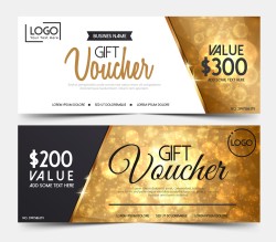 Gift Voucher Template, gift voucher certificate coupon design template,Collection gift certificate business card banner calling card poster.Vector illustration